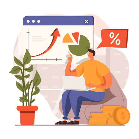 Gewinnanalyse nach Mitarbeitern  Illustration