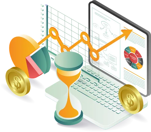 Gewinnzeit mit Analysebericht  Illustration