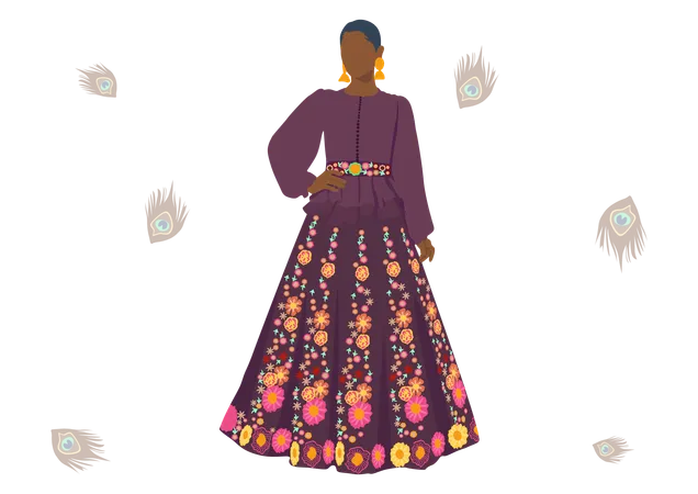 Ghaghara Choli  Illustration