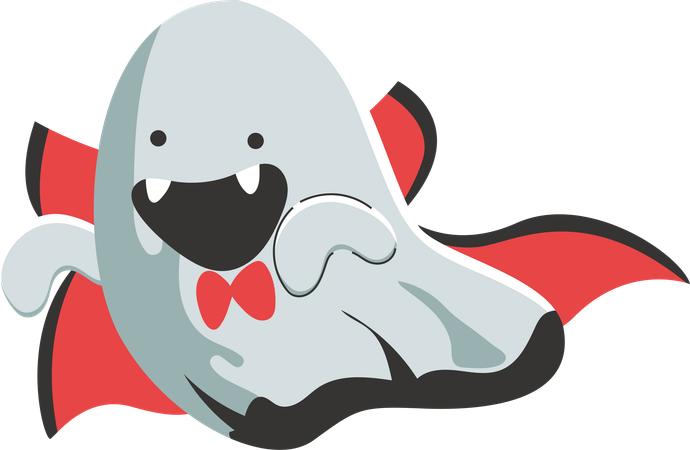 Ghost in a Red Cape  Illustration