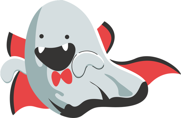Ghost in a Red Cape Ilustración