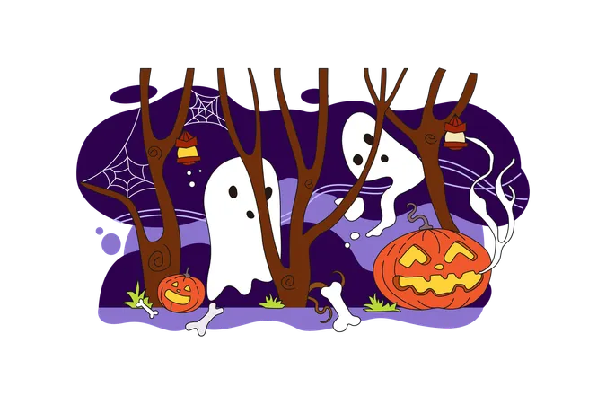 Halloween Halloween Illustration Flat Vertors Illustration