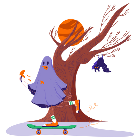 Ghost-Skater Illustration