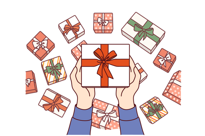 Gift box in hands  Illustration