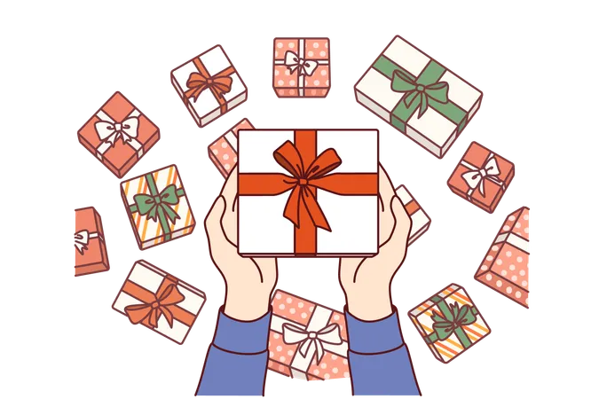 Gift box in hands  Illustration