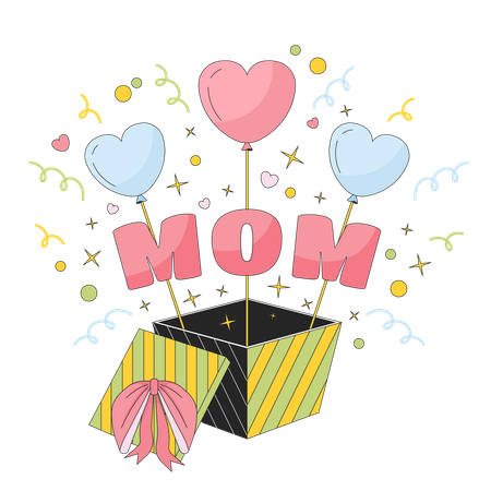 Gift box mothers day  Illustration