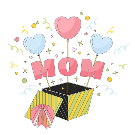 Gift box mothers day  Illustration