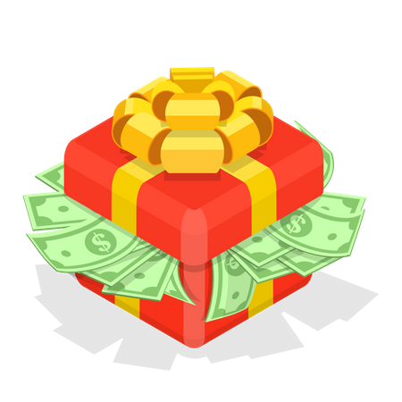 Gift box with money Illustration