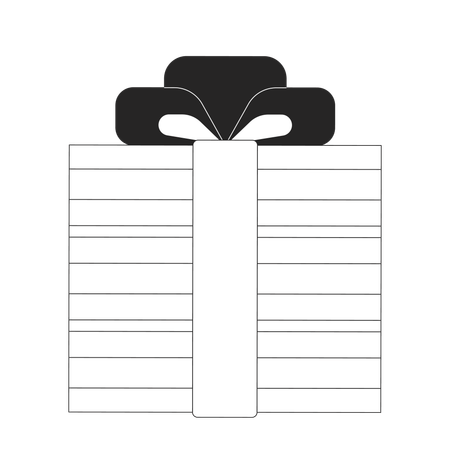 Gift box with stripes and ribbon  Illustration
