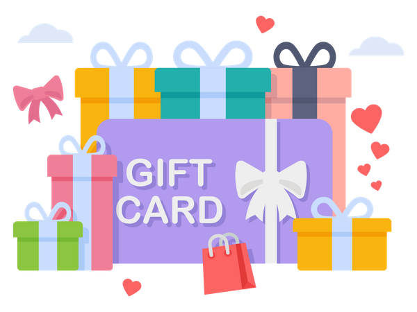 Gift card and promotion gift voucher  일러스트레이션