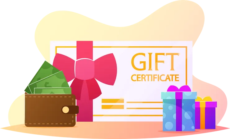 Gift Certificate with Wallet Illustration
