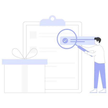 Gift Checking  Illustration