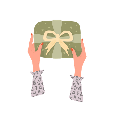 Gift in hand  Illustration