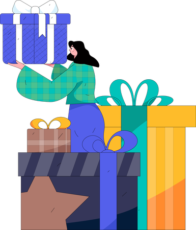 Gift Shopping  Illustration