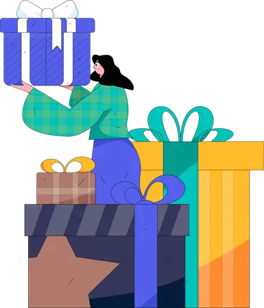 Gift Shopping  Illustration
