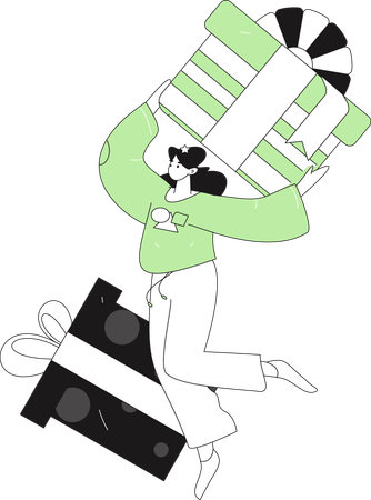 Gift Shopping  Illustration