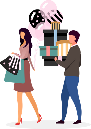 Gift shopping  Illustration