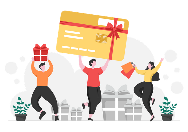 Gift Shopping  Illustration