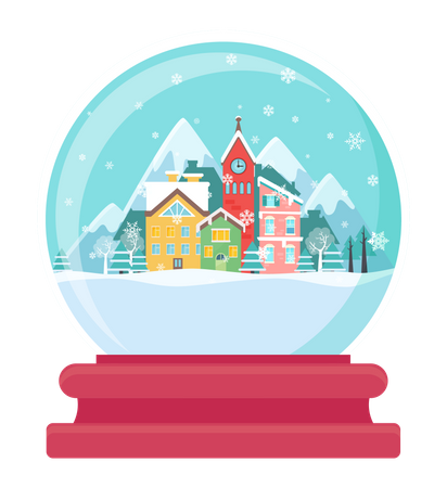 Gift snow ball  일러스트레이션