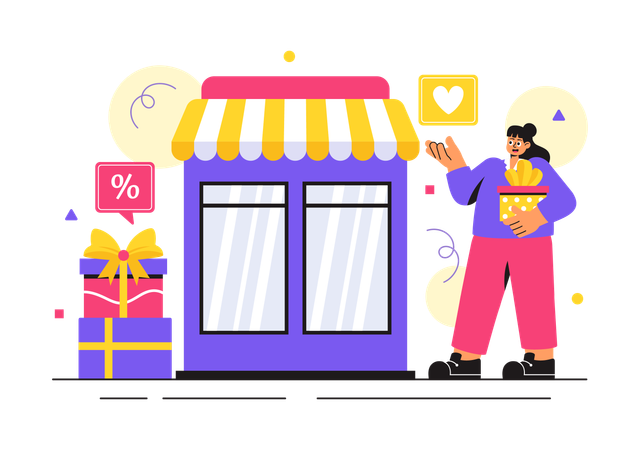 Gift Store  Illustration