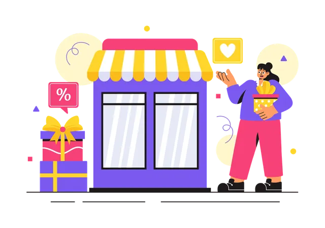 Gift Store  Illustration