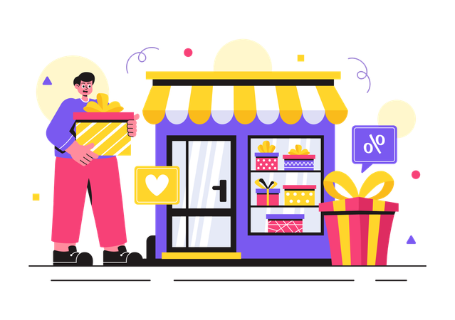 Gift Store  Illustration