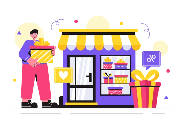 Gift Store  Illustration