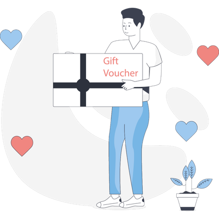 Gift voucher featuring decorative elements and a prominent value amount  Illustration