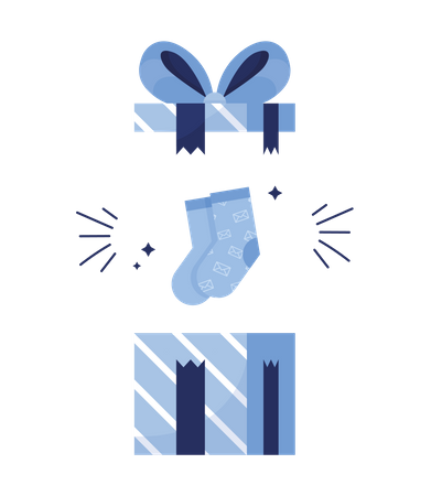 Giftbox and socks Illustration