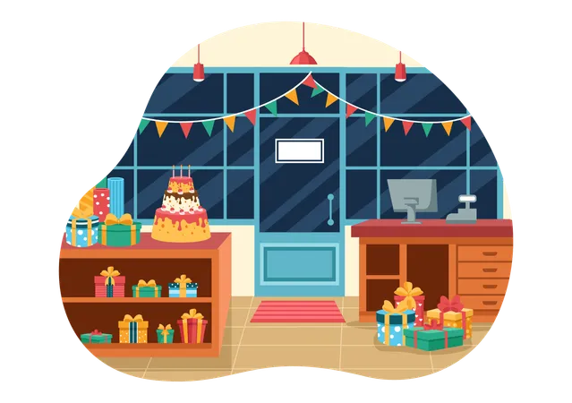 Gifts and cake store  イラスト