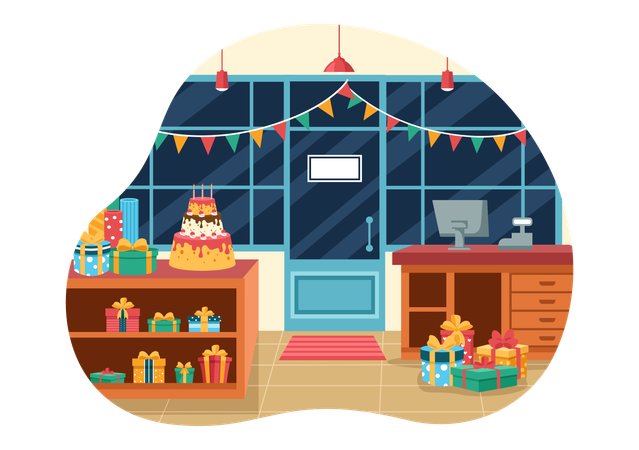 Gifts and cake store  Illustration