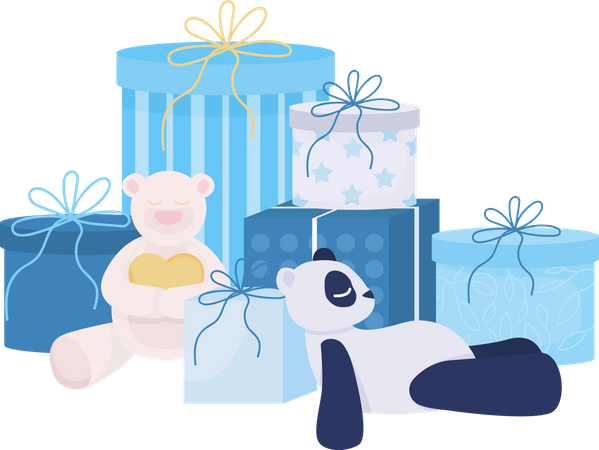Gifts and presents for child Illustration