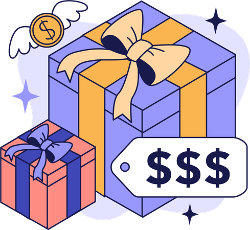 Gifts expenses  イラスト