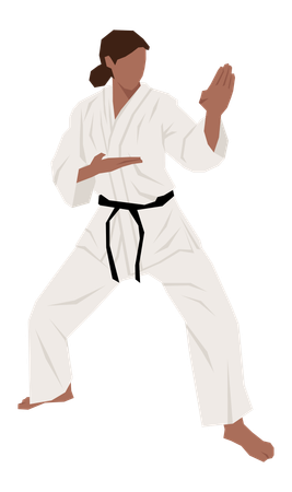Gilr doing Karate  Illustration