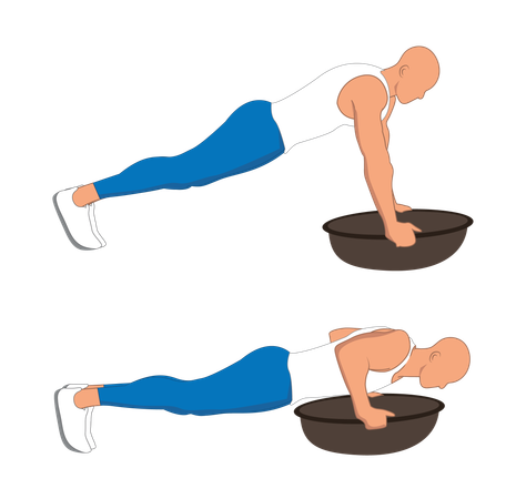 Hombre de gimnasio haciendo ejercicio de equilibrio corporal  Ilustración