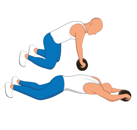 Hombre de gimnasio haciendo ejercicio de gimnasio  Ilustración