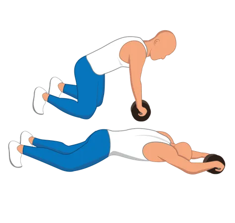 Hombre de gimnasio haciendo ejercicio de gimnasio  Ilustración