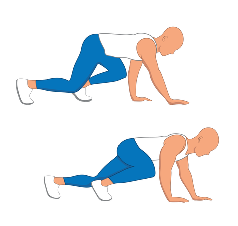 Hombre de gimnasio haciendo ejercicio de gimnasio  Ilustración