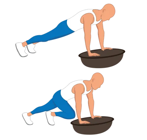 Hombre de gimnasio haciendo ejercicio de gimnasio  Ilustración