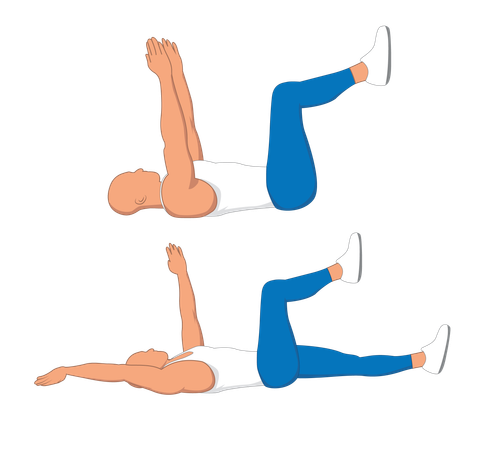 Hombre de gimnasio haciendo ejercicio de gimnasio  Ilustración