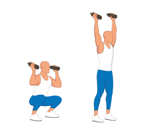 Hombre de gimnasio haciendo ejercicio de gimnasio  Ilustración