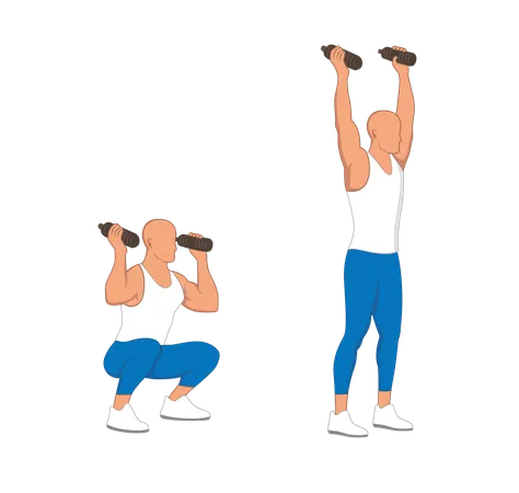 Hombre de gimnasio haciendo ejercicio de gimnasio  Ilustración