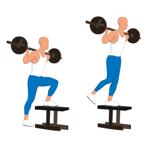 Hombre de gimnasio haciendo ejercicio de piernas  Ilustración