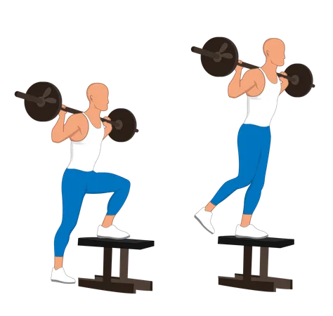 Hombre de gimnasio haciendo ejercicio de piernas  Ilustración