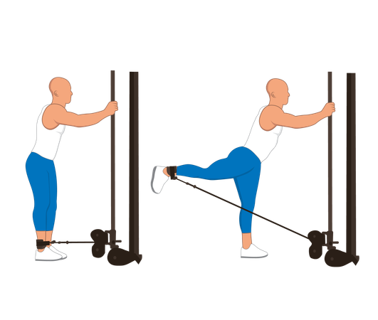 Hombre de gimnasio haciendo ejercicio de piernas  Ilustración