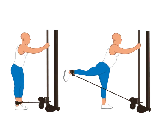 Hombre de gimnasio haciendo ejercicio de piernas  Ilustración