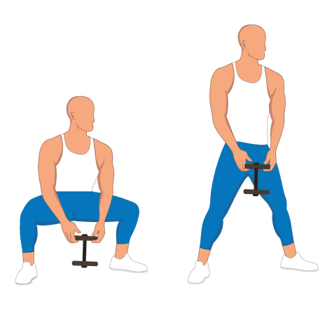 Hombre de gimnasio haciendo ejercicios con barra  Ilustración