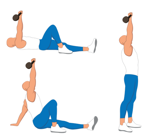 Hombre de gimnasio haciendo ejercicios de gimnasio  Ilustración