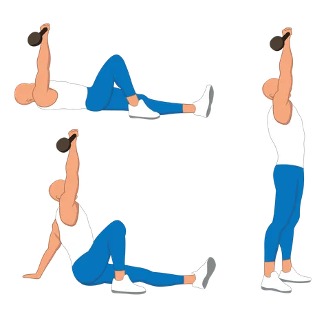 Hombre de gimnasio haciendo ejercicios de gimnasio  Ilustración