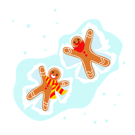 Gingee joue dans la neige  Illustration
